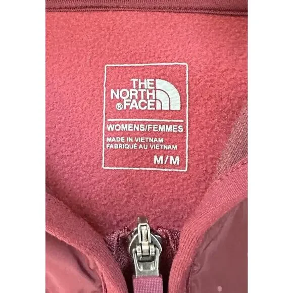 The North Face Hooded Jacket Polka Dot Size Medium Women’s Maroon Full Zip - Picture 3 of 8